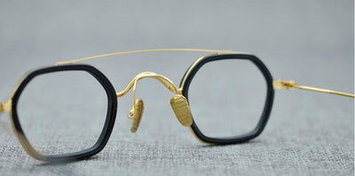 Flat Glass Frame Double Beam Polygonal Glasses For Unisex