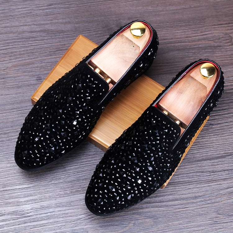 Fashionable Black Rhinestone Casual,Wedding,Party Wear Moccasins Loafer Shoes-Unique and Classy
