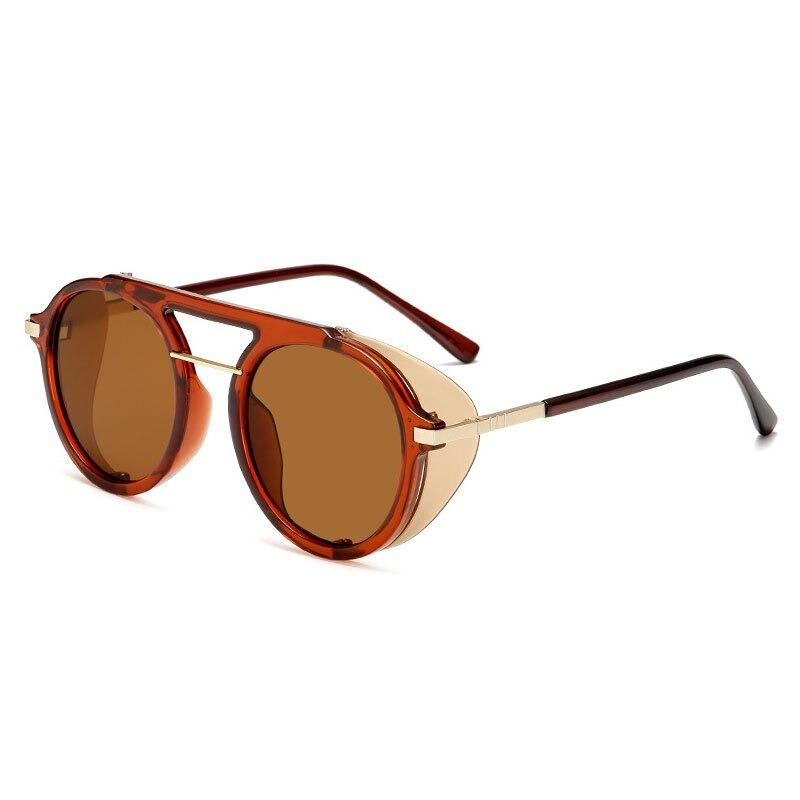 Fashion Round Steampunk Vintage Brand Retro Punk Design Classic Gradient Sunglasses For Men And Women-Unique and Classy