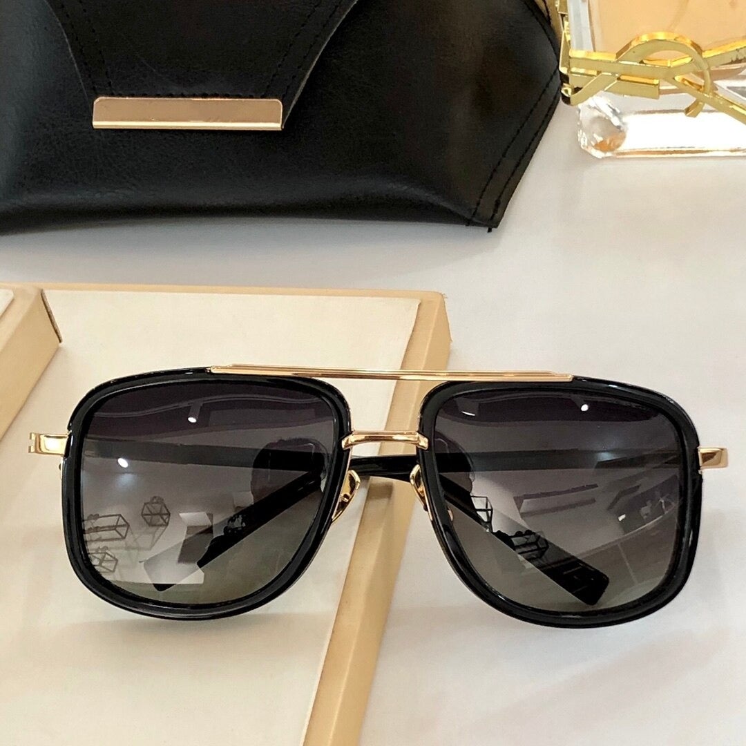 Metal Trim Square Pilot Sunglasses For Unisex-Unique and Classy