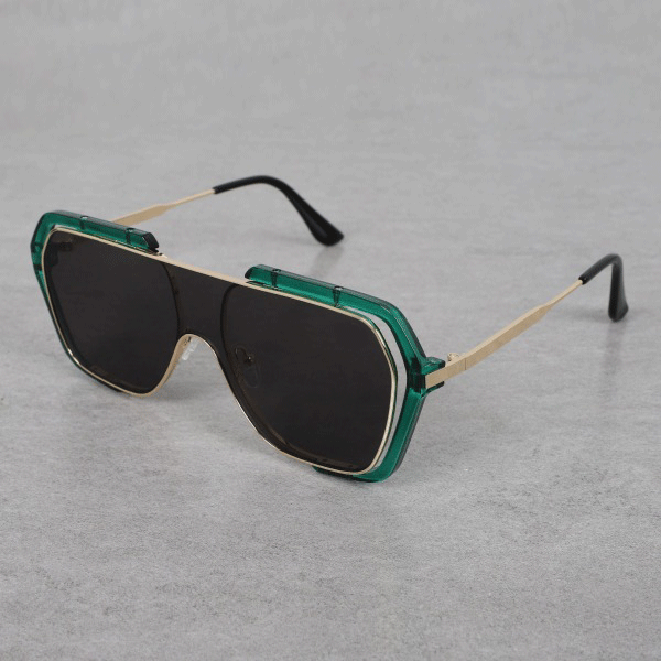 Classic Candy Oversized Green-Black Square Sunglasses For Men And Women-Unique and Classy