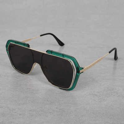 Classic Candy Oversized Green-Black Square Sunglasses For Men And Women-Unique and Classy