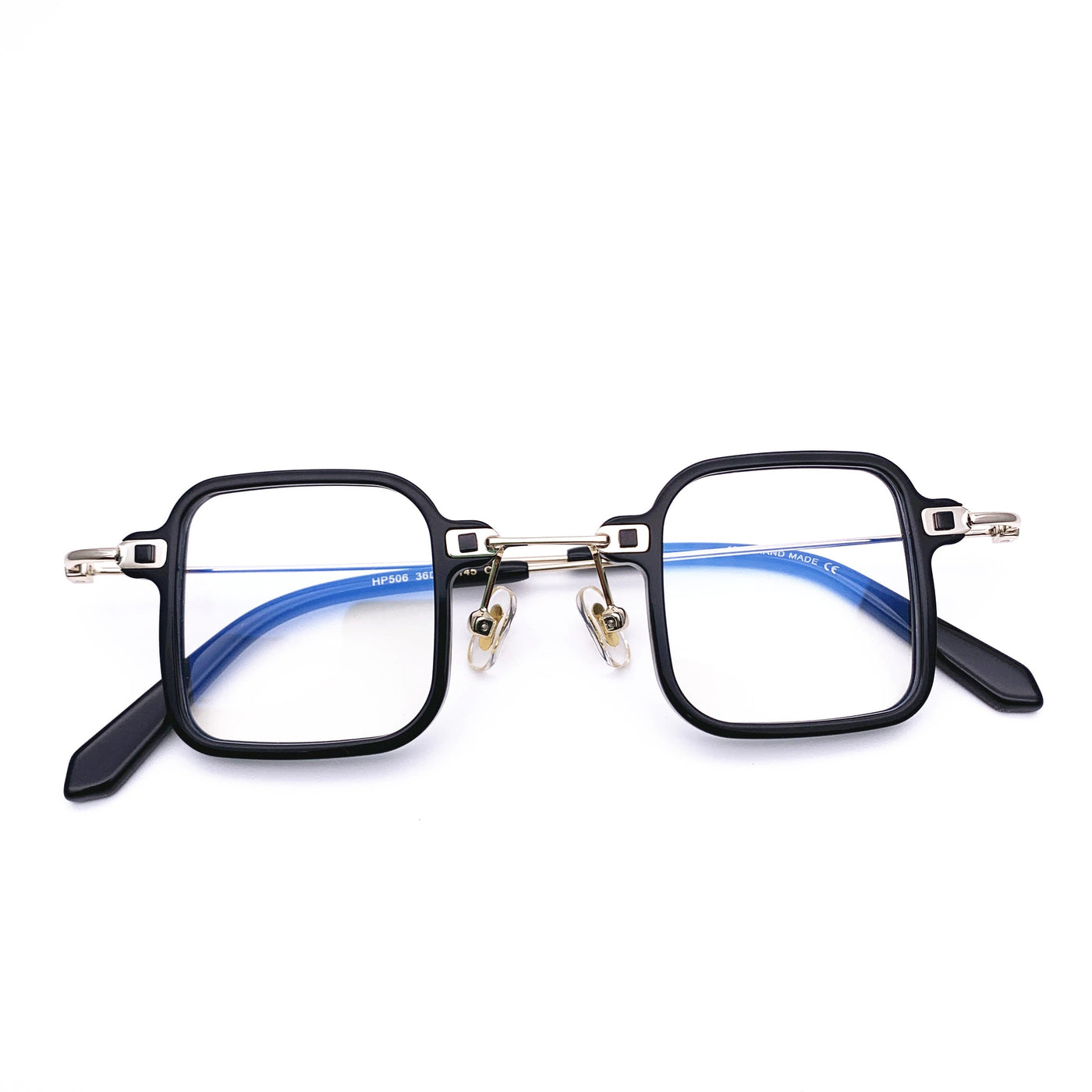 Fancy Vintage Retro Acetate with Metal Mini Square Shape Eyeglasses For Unisex