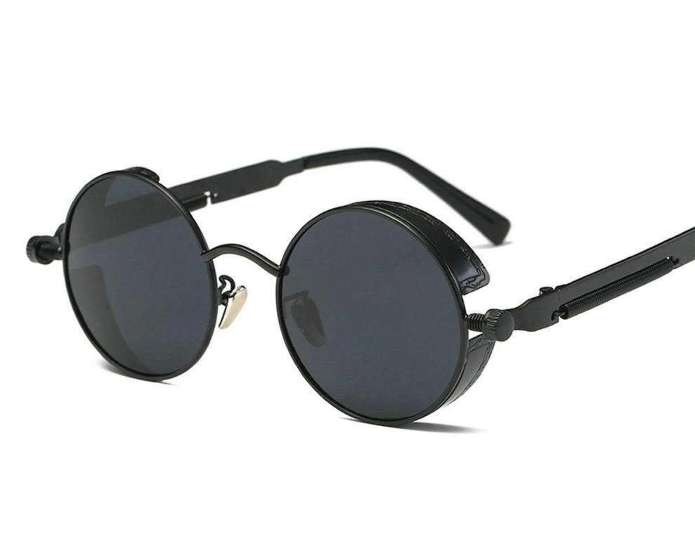 Vintage Retro Polarized Round Steampunk Sunglasses -Unique and Classy
