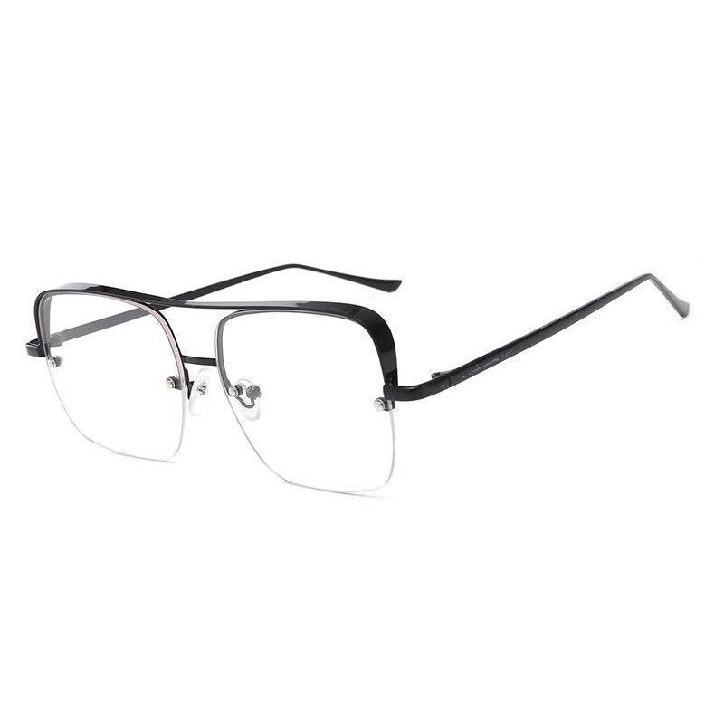 Square Glasses Frame Fashion Metal Eyewear Frame Men Women Optical - BRANDEDBABA