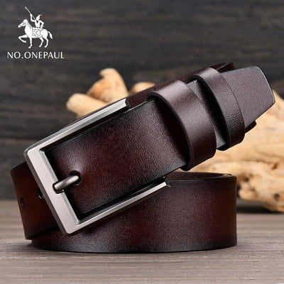 Premium Quality Pin Buckle Genuine Leather Belt For Men in Color Variant- Unique and Classy