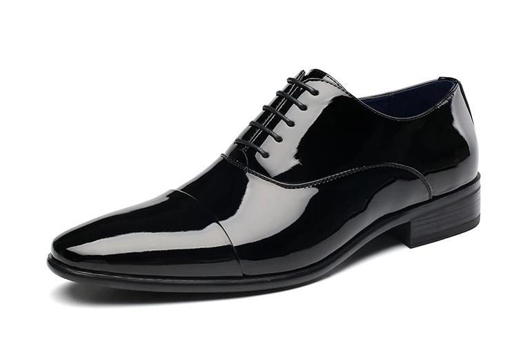 New Mens Wear Shiny Black Premium Design Quality Oxford Formal Shoes-Unique and Classy