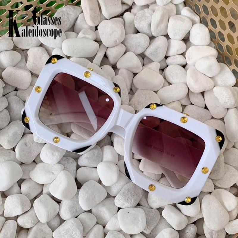 2020 Italian Big Frame Square Crystal Diamond Sunglasses For Unisex-Unique and Classy