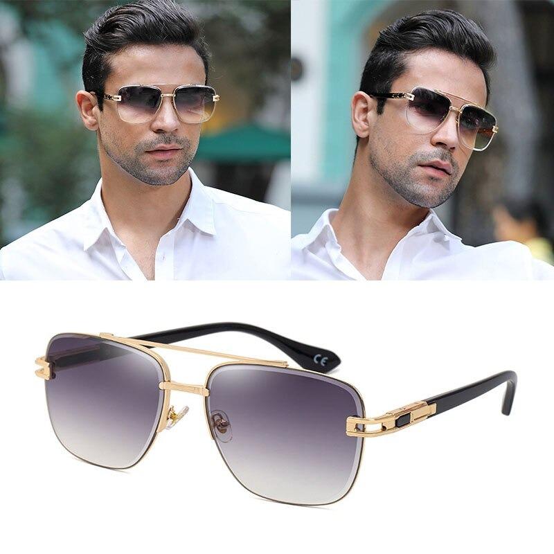 2021 New Vintage Fashion High Quality Luxury Oversized Square Alloy Metal Frame Sunglasses For Men And Women-Unique and Classy