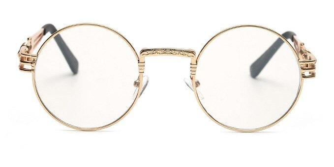 Buy Vintage fashion steampunk glasses round circle metal frame