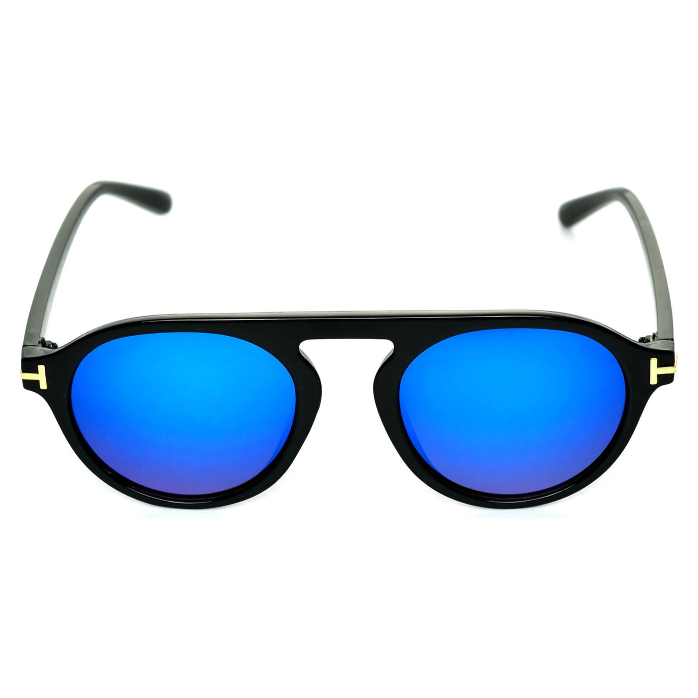 Round Blue And Black Sunglasses For Men And Women-Unique and Classy