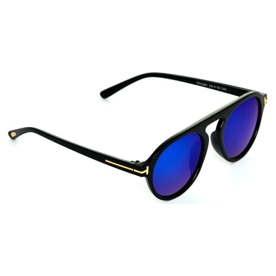 Round Blue And Black Sunglasses For Men And Women-Unique and Classy