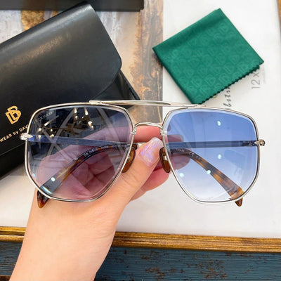 Pilot Oversize Big Square Polygonal Alloy Trendy Metal Square Sunglasses For Unisex