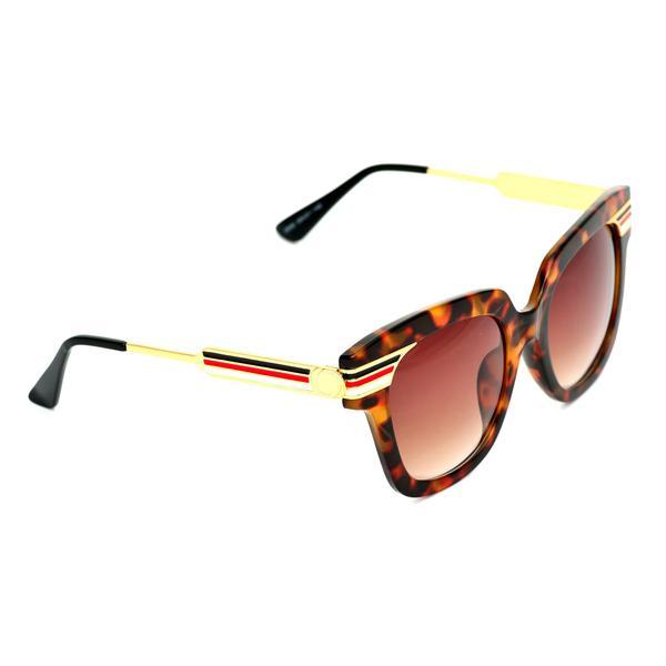 Rectangle Shaded Brown And Leopard Gold Sunglasses For Men And Women-Unique and Classy