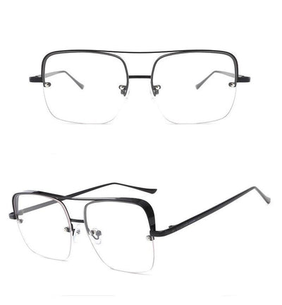 Square Glasses Frame Fashion Metal Eyewear Frame Men Women Optical - BRANDEDBABA