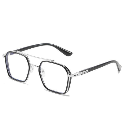 Retro Flat Tide Plate Metal Glasses Square Big Frame Eyeglasses For Unisex-Unique and Classy