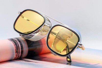 Brand Designer Gradient Metal Retro Square Steampunk Sunglasses For Men And Women-Unique and Classy
