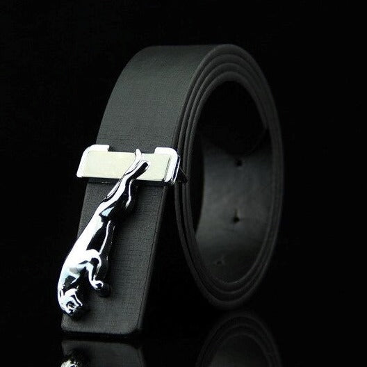 Classic Jaguar Design Leather Strap Belt For Men's-Unique and Classy