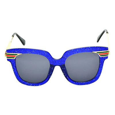 Rectangle Black And Blue Gold Sunglasses For Men And Women-Unique and Classy