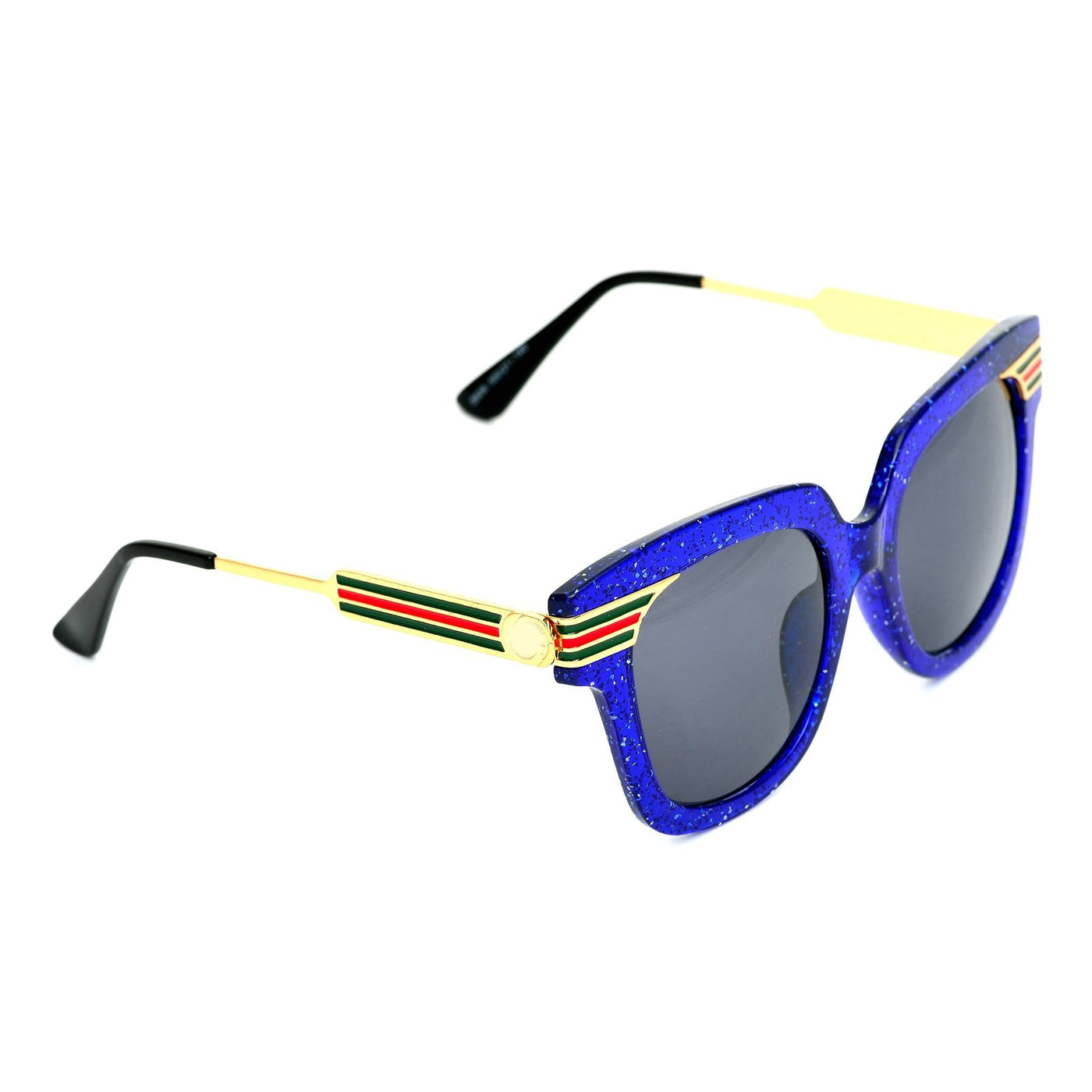 Rectangle Black And Blue Gold Sunglasses For Men And Women-Unique and Classy