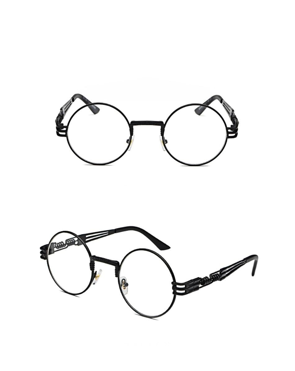 New Fashion Retro Steampunk Round Metal Frames for Men and Women Double Spring Leg Eyewear UV400 - Unique and Classy