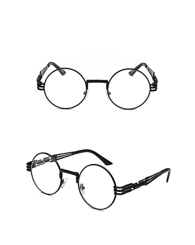 New Fashion Retro Steampunk Round Metal Frames for Men and Women Double Spring Leg Eyewear UV400 - Unique and Classy