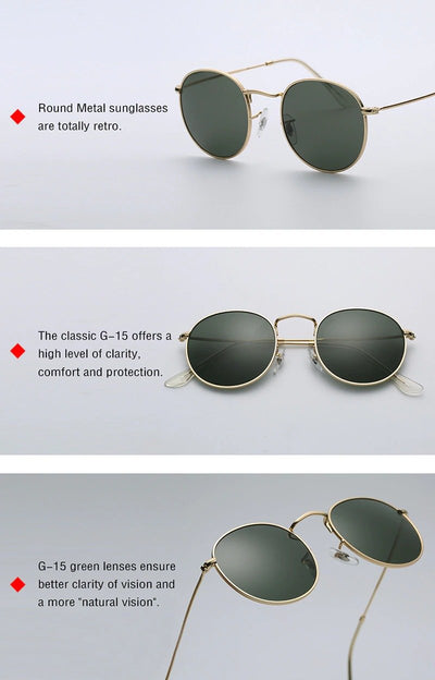 Small Round Metal Frame Retro Sunglasses For Men And Women-Unique and Classy