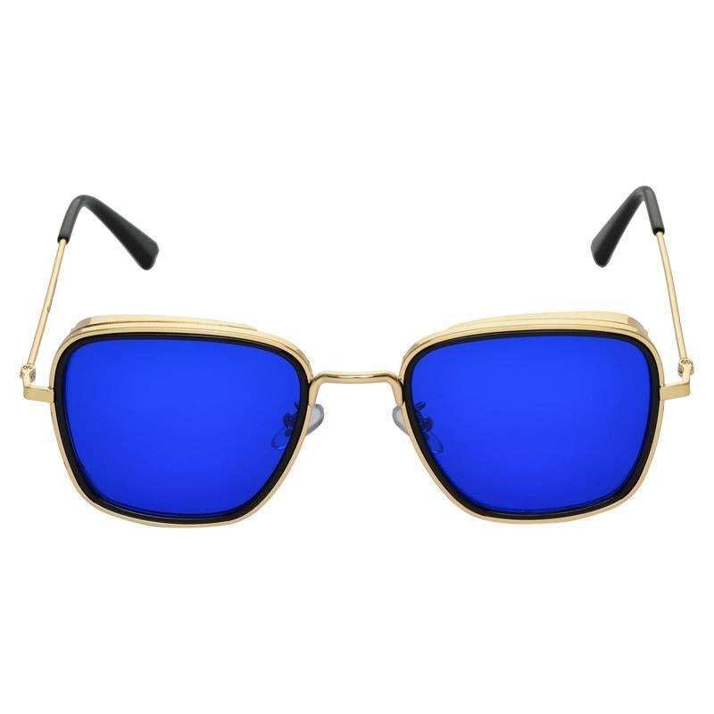 KB Blue And Gold Premium Edition Sunglasses For Men And Women-Unique and Classy