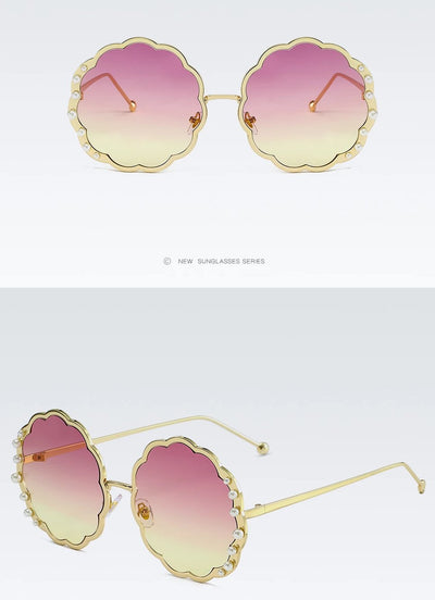 Unique Gradient Round Sunglasses For Women-Unique and Classy
