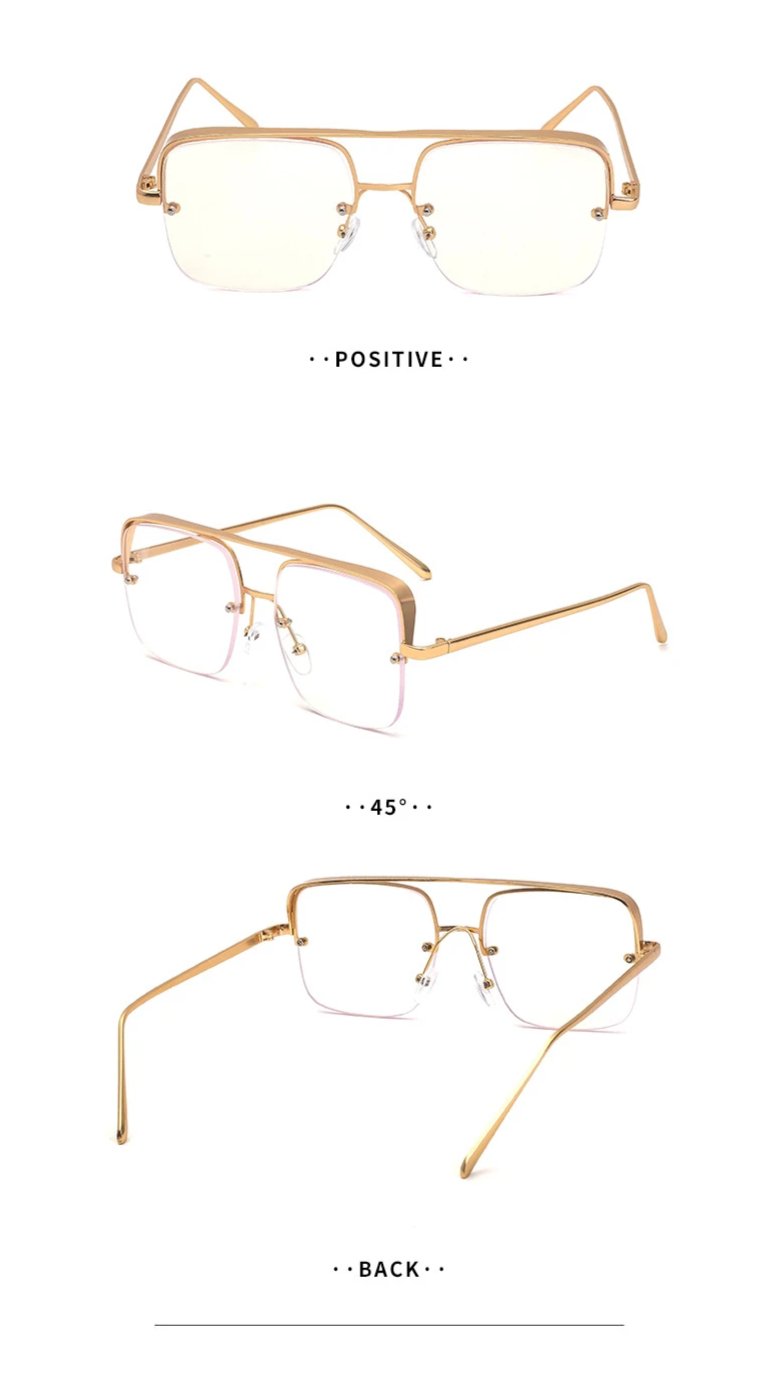 Stylish Square Half Rim Eye Glasses For Men And Women-Unique and Classy
