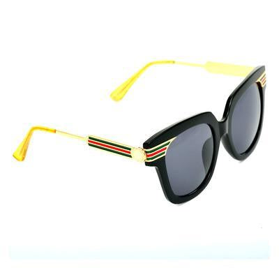 Rectangle Black And Black Gold Sunglasses For Men And Women-Unique and Classy