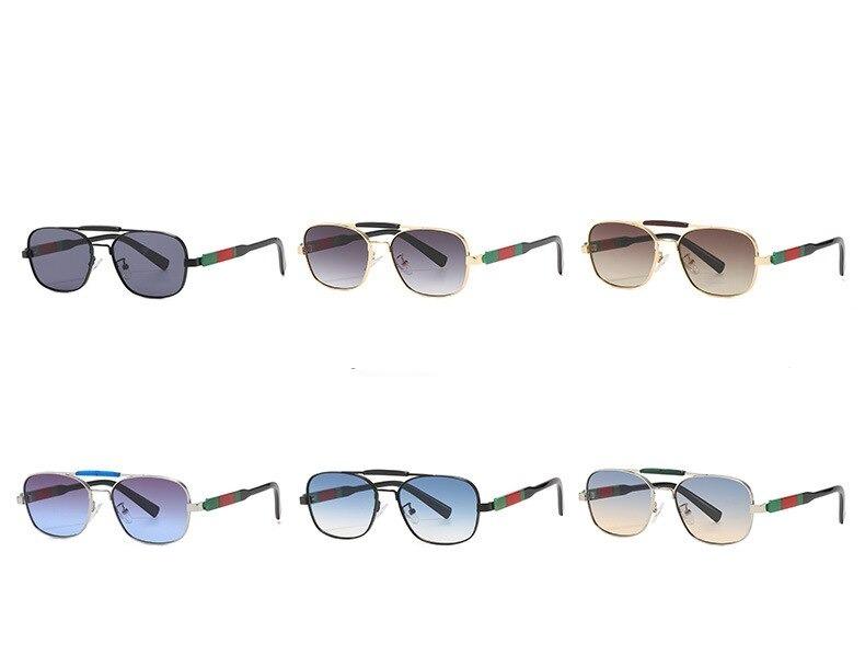 New Square Gradient Brand Designer Vintage Shades Retro Alloy Full Frame Sunglasses For Men And Women
