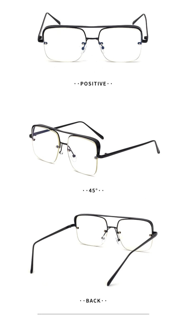 Stylish Square Half Rim Eye Glasses For Men And Women-Unique and Classy