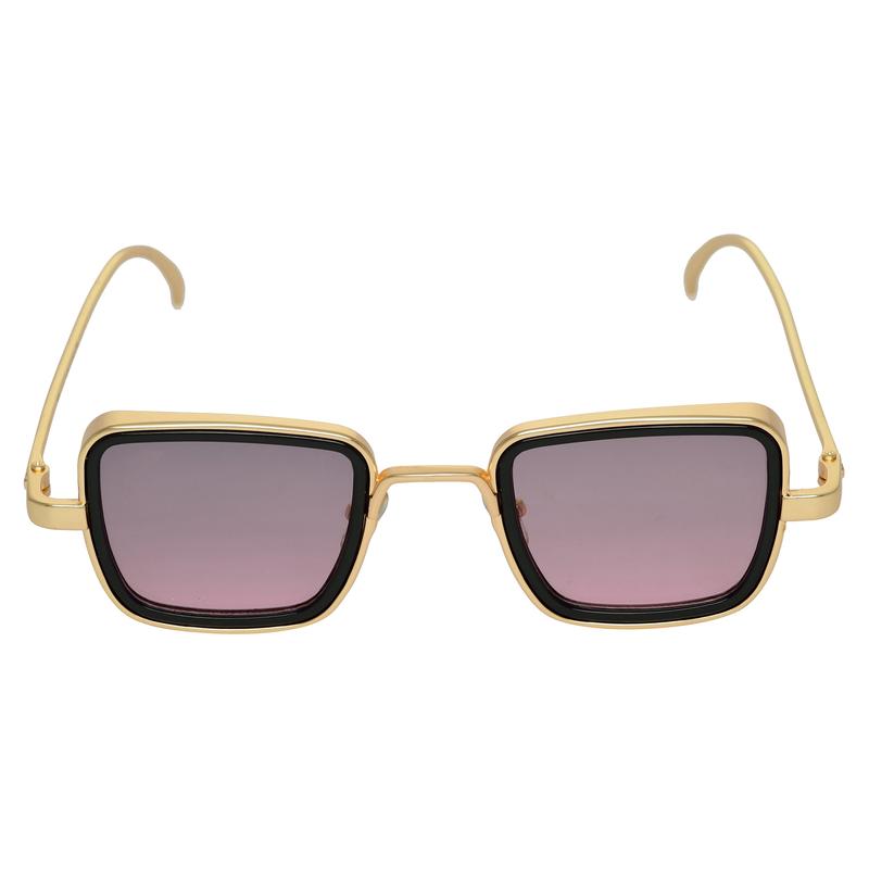 Shaded Pink And Gold Retro Square Sunglasses For Men And Women-Unique and Classy