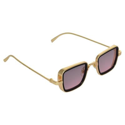 Shaded Pink And Gold Retro Square Sunglasses For Men And Women-Unique and Classy