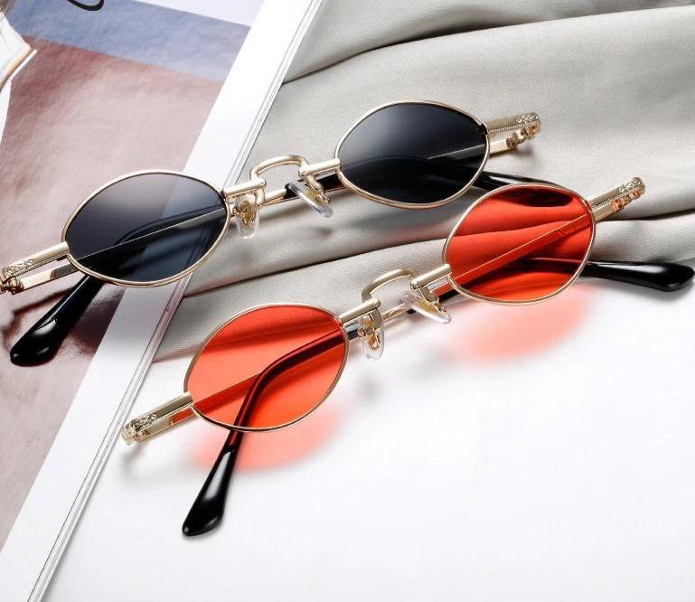 Brand Designer Metal Frame Fashion Small Oval steampunk Sunglasses For Men And Women-Unique and Classy