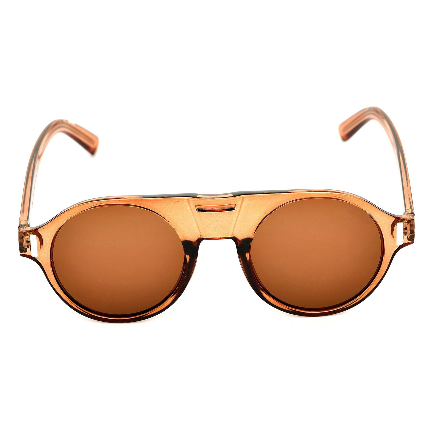 Round Brown And Coper Gold Sunglasses For Men And Women-Unique and Classy