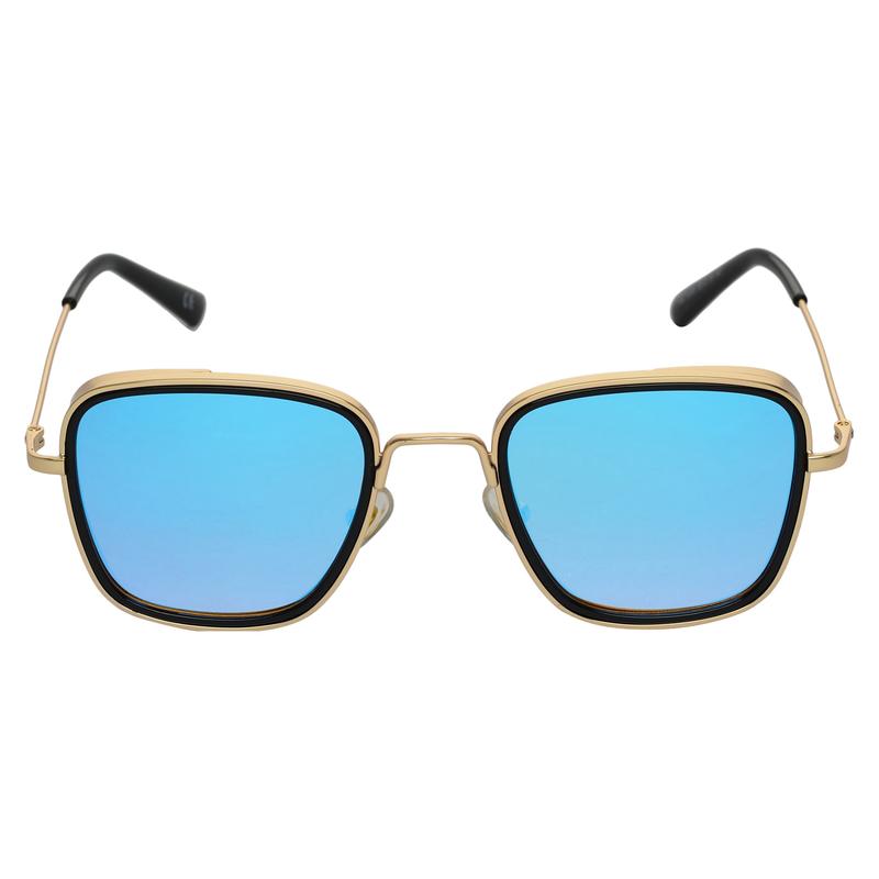 KB Aqua Blue And Gold Premium Edition Sunglasses For Men And Women-Unique and Classy