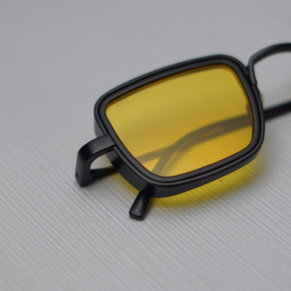 Retro Square Black Yellow Sunglasses For Men And Women-Unique and Classy