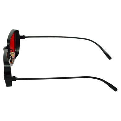 Red And Black Retro Square Sunglasses  For Men And Women-Unique and Classy