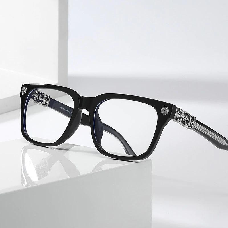 Classic Flat Tide Plate Metal Glasses Square Big Frame Eyeglasses For Unisex-Unique and Classy