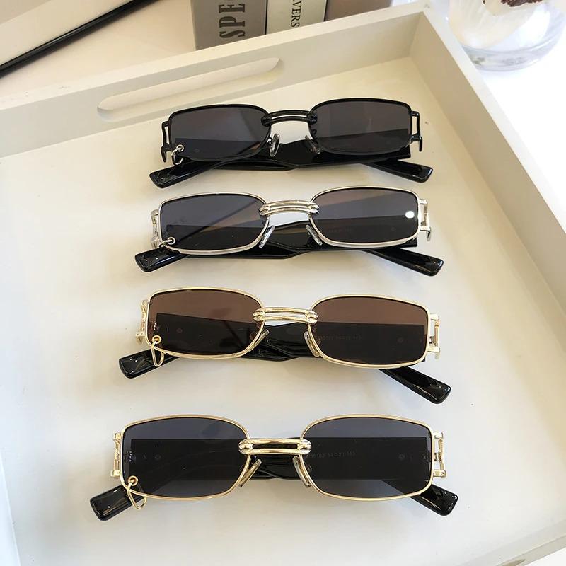 New Rectangular Hip Hop Vintage Metal Square Luxury Sunglasses For Men And Women-Unique and Classy