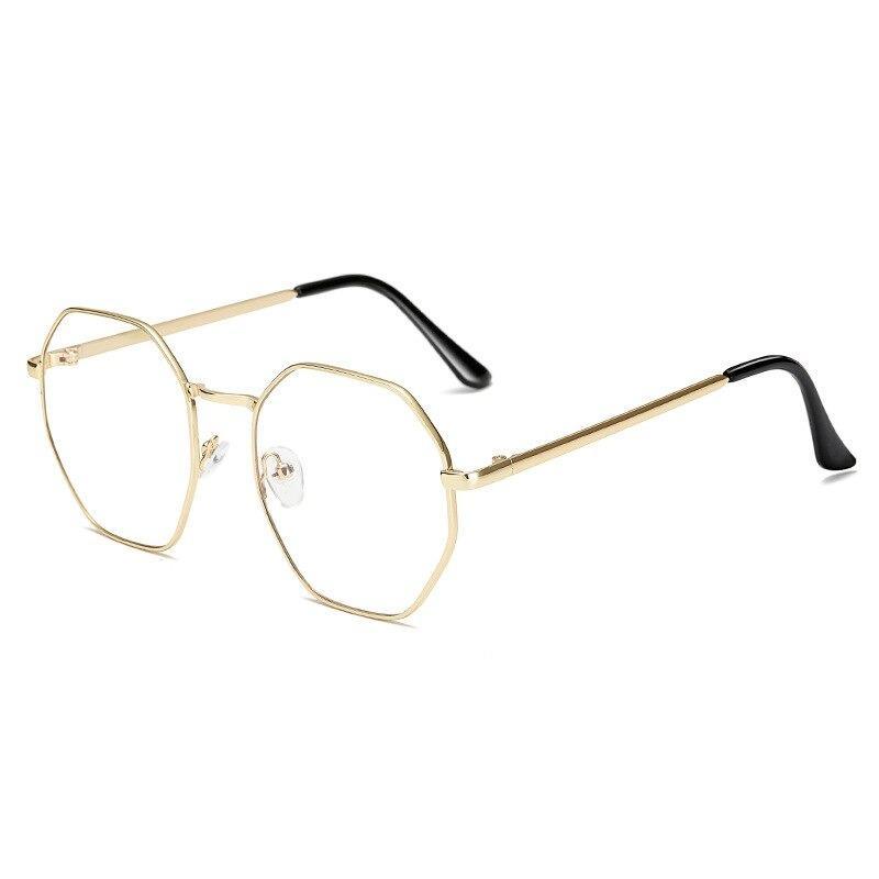 New Polygon Myopia Antiblue Metal Women Men Computer Eyeglasses