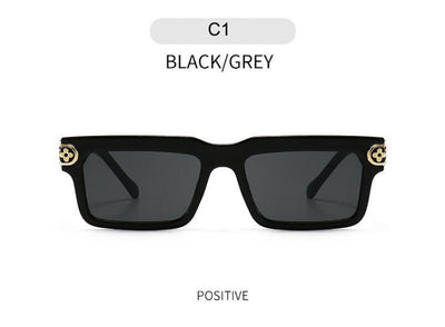 New Box European and American Personality Square Fashion Bag Flower Colorful Gradient Sunglasses-Unique and Classy