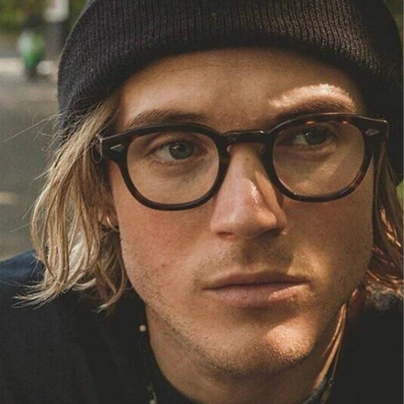 2019 Vintage Trending Johnny Depp Style Blue Blocking Clear Lens Eyeglasses Spectacle Frame For Men And Women