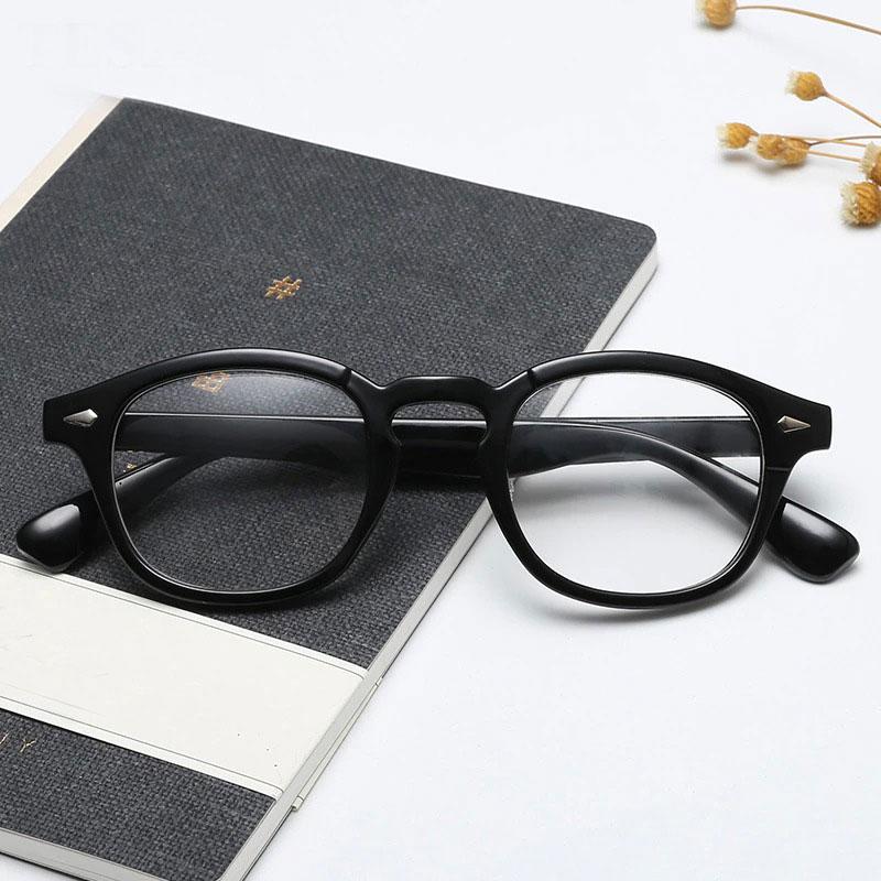 2019 Vintage Trending Johnny Depp Style Blue Blocking Clear Lens Eyeglasses Spectacle Frame For Men And Women