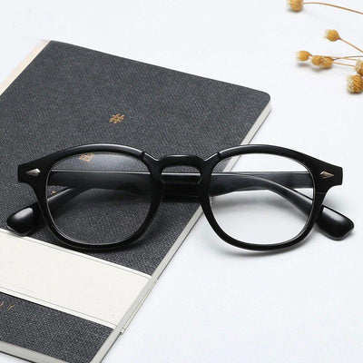 2019 Vintage Trending Johnny Depp Style Blue Blocking Clear Lens Eyeglasses Spectacle Frame For Men And Women
