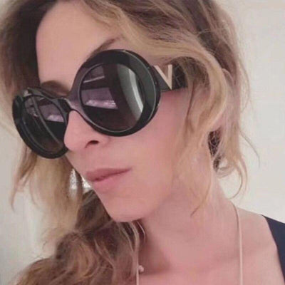 2020 New Vintage Luxury Metal Designer Brand Retro Oval Big Frame Sunglasses For Men And Women-Unique and Classy