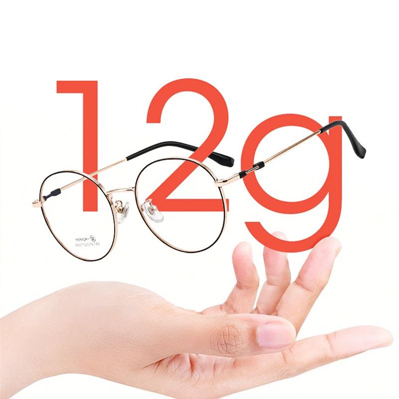 2021 New Ultra Light Retro Anti Blue Round Titanium Eyeglasses Spectacle Frame For Men And Women