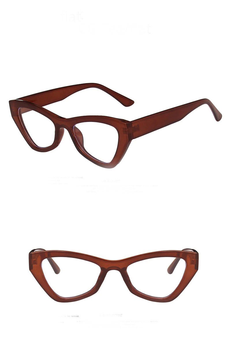 2021 Vintage 90s Brand Retro Triangle Blue Block Cat Eye Designer Driving Eyeglasses Spectacle Frame For Men And Women